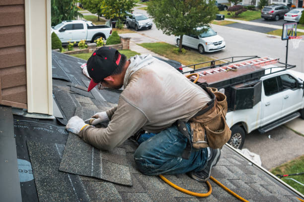 Professional Roofing technician working in Lowden, IA